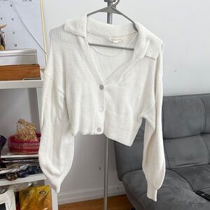 White Cropped Cardigan Sweater from Pacsun - Size XS